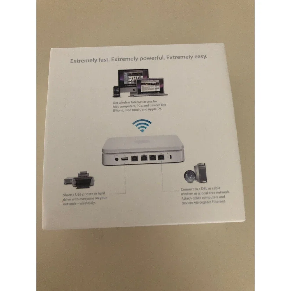 Apple Airport Extreme 802.11n WiFi MC340LL/A‎ Model A1354 New Open Box Tested